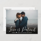 Hochzeit Liebe ist Patient Zurückgestellt einfache Ankündigungspostkarte (Vorne/Hinten)