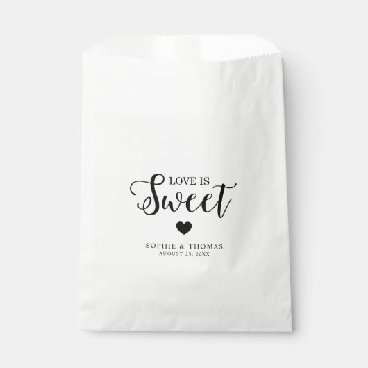 Hochzeit Liebe ist süß Geschenktütchen (Vorderseite)