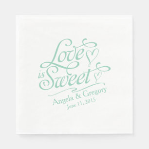 Hochzeit   Liebe ist süße Süßspeise Buffet Minze G Serviette