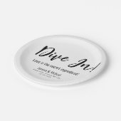 💍 Hochzeit Liebe Minimalistisch Pappteller (Schrägansicht)