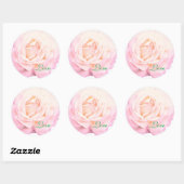 Hochzeit Liebe Rosa Stiker Runder Aufkleber (Blatt)