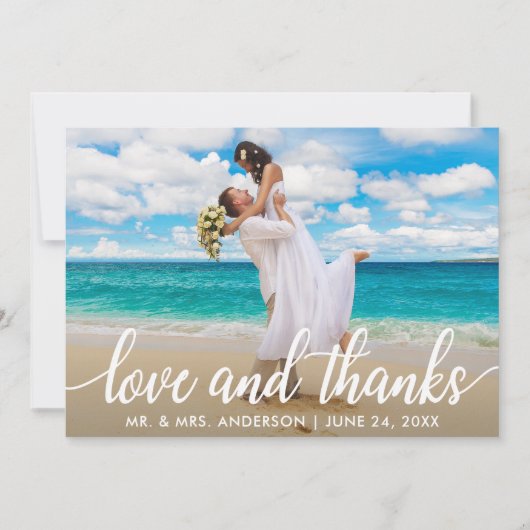 Hochzeit Liebe und Dank | Danke Foto (Vorderseite)