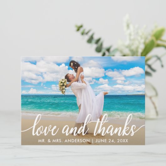 Hochzeit Liebe und Dank | Danke Foto (Stehend Vorderseite)