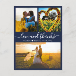 Hochzeit Liebe und vielen Dank an Foto Collage Vie Postkarte