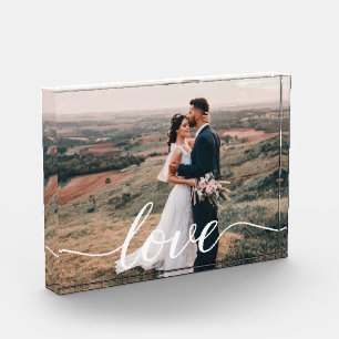 Hochzeit Liebes-Spruch Personalisiertes Foto-Gesch Fotoblock
