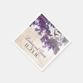 Hochzeit lila Bäume Serviette (Ecke)