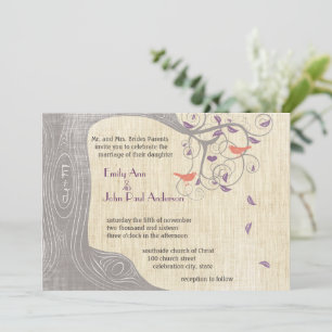 Hochzeit Lila Baumkorallen Einladung