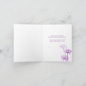 Hochzeit lila Blume danke Ihnen Karte (Innenseite)