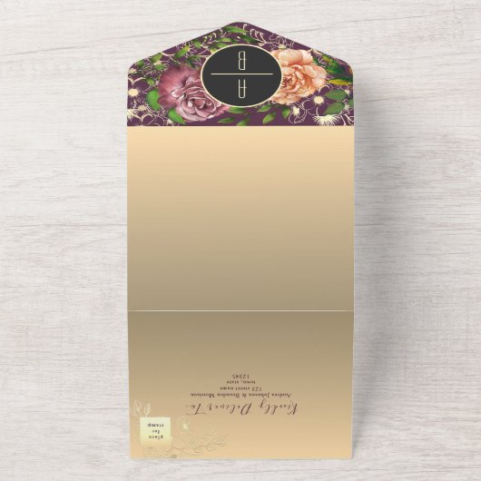 Hochzeit lila Fotos All In One Einladung (Außenbereich)