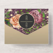 Hochzeit lila Fotos All In One Einladung (Rückseite)