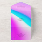 Hochzeit Lila holografische Moderne Elegant All In One Einladung (Außenbereich)