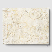 Hochzeit Lila Iris Gold Damask Gästebuch (Rückseite)