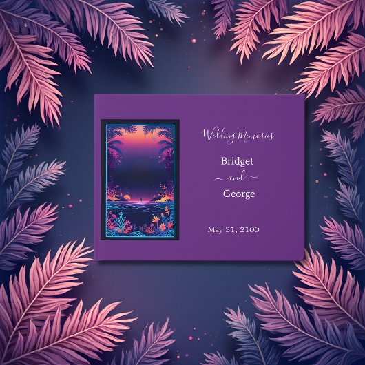 Hochzeit lila Küstenvibe Gästebuch