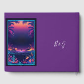 Hochzeit lila Küstenvibe Gästebuch (Rückseite)