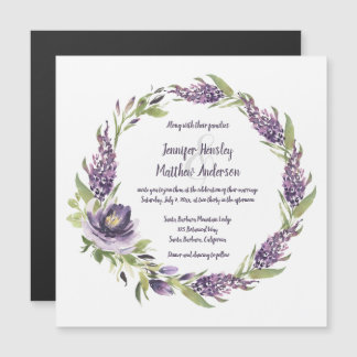 Hochzeit lila Lilacs und Peonies | Magneteinladung