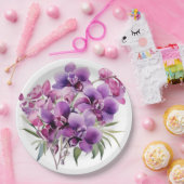 Hochzeit lila Orchideen Pappteller (Party)