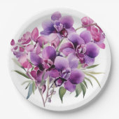 Hochzeit lila Orchideen Pappteller (Vorderseite)