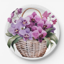 Hochzeit lila Orchideen Pappteller