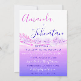 Hochzeit Lila Ozean Blue Waves Ocean Ombre Einladung