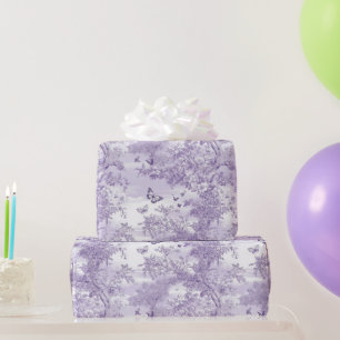 Hochzeit Lila Schmetterlinge auf lila Hintergrund Geschenkpapier