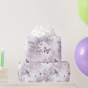Hochzeit Lila Schmetterlinge auf lila Hintergrund Geschenkpapier
