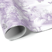 Hochzeit Lila Schmetterlinge im Lila Hintergrund Geschenkpapier (Rolleneckpunkt)