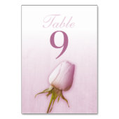 Hochzeit lila Single Rose Knospen Tischnummern (Rückseite)