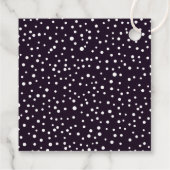 Hochzeit lila, weißer Berge und Polka Geschenkanhänger (Rückseite)