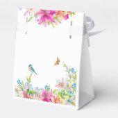 Hochzeit.Lilien und Vögel Wasserfarbe Geschenkschachtel (Rückseite)
