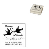 Hochzeit Lovebirds Unendlichkeit | RÜCKSENDEADRESS Gummistempel (Stempel)