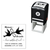 Hochzeit Lovebirds Unendlichkeit | RÜCKSENDEADRESS Permastempel (Beispiel)