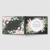 Hochzeit Luxus Schwarz Rosa Floral Gästebuch (Voll)