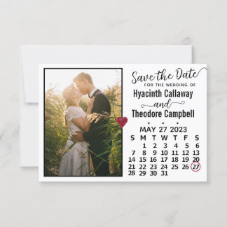 Hochzeit Mai 2023 Kalender Custom Foto White Save The Date