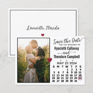 Hochzeit Mai 2024 Kalender Custom Foto White Save The Date