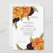 Hochzeit "MARIGOLD" in Burgund Rot Einladung (Vorderseite)