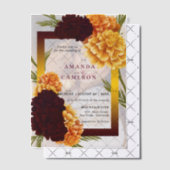 Hochzeit "MARIGOLD" in Burgund Rot Pergament Einladungen (Versetzt (Einladung))