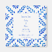 Hochzeit mediterranes Blau Save the Date Magnet (Vorne)
