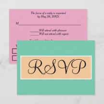 Hochzeit Meeresschaum Grün Rosa RSVP