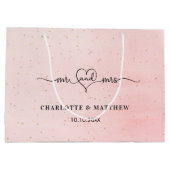 Hochzeit mehr Herz Drehbuch rot Rosa Gold Große Geschenktüte (Rückseite)