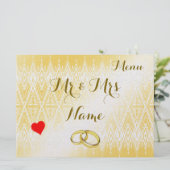 Hochzeit Menükarte (Stehend Vorderseite)