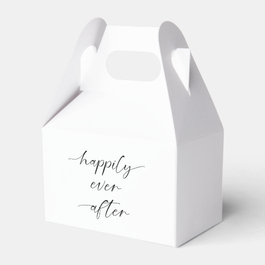 Hochzeit Minimal glücklich je nach Script Elegant Geschenkschachtel (Rückseite)