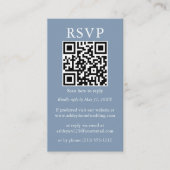Hochzeit Minimalistisch einfache QR UAWG Dusty Blu Begleitkarte (Vorderseite)