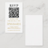 Hochzeit Minimalistisch einfache QR-UAWG Gold Begleitkarte (Vorne/Hinten)