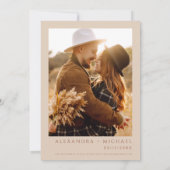 Hochzeit Minimalistisch Terracotta Foto Floral Einladung (Rückseite)