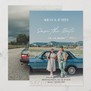 Hochzeit minimalistisch Vintage-Foto  Save The Date