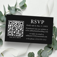 Hochzeit Minimalistische einfache QR Black UAWG