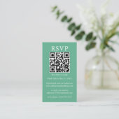 Hochzeit Minimalistische einfache QR UAWG Neo Mint Begleitkarte (Stehend Vorderseite)
