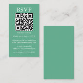 Hochzeit Minimalistische einfache QR UAWG Neo Mint Begleitkarte (Vorne/Hinten)