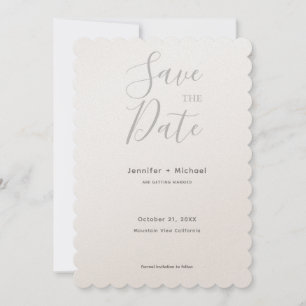 Hochzeit Minimalistische Kalligrafie Champagner  Save The Date