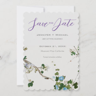 Hochzeit Minimalistische Kalligrafie Floral  Save The Date